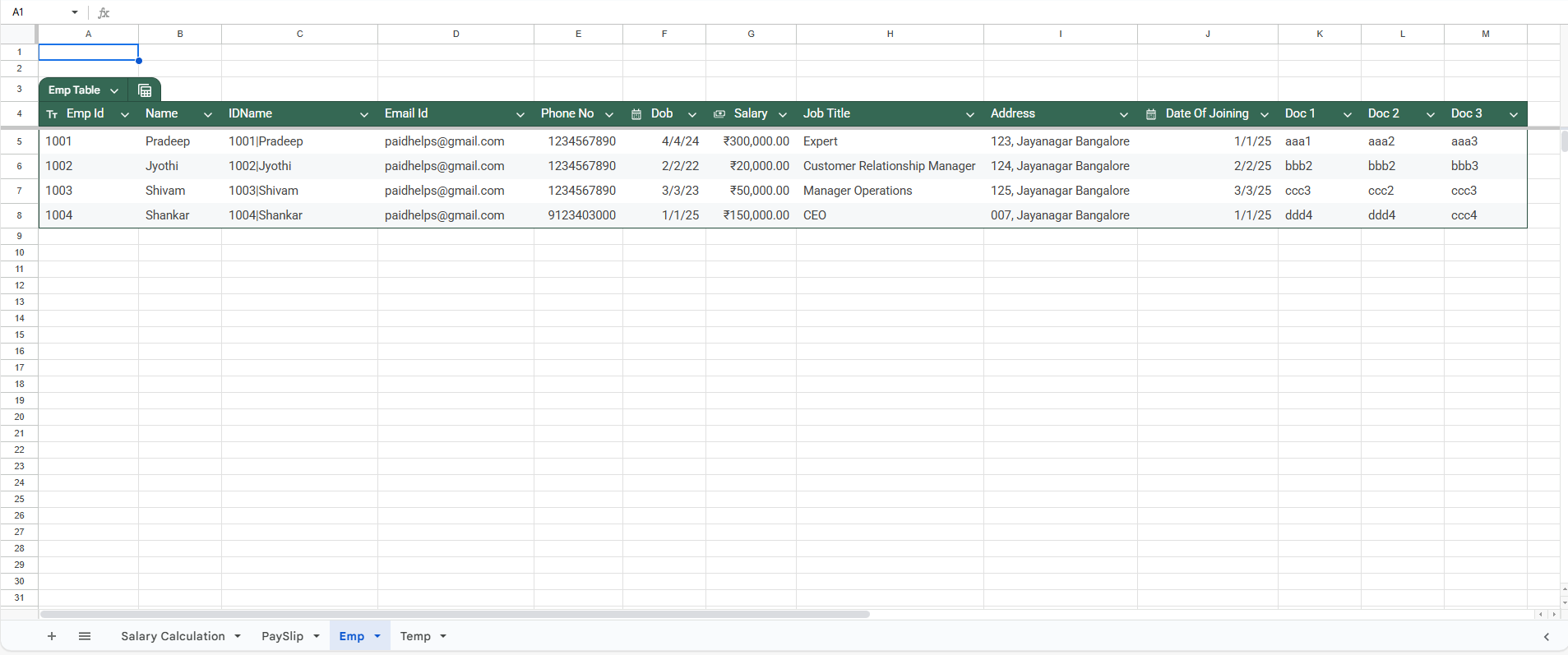 Employee Data