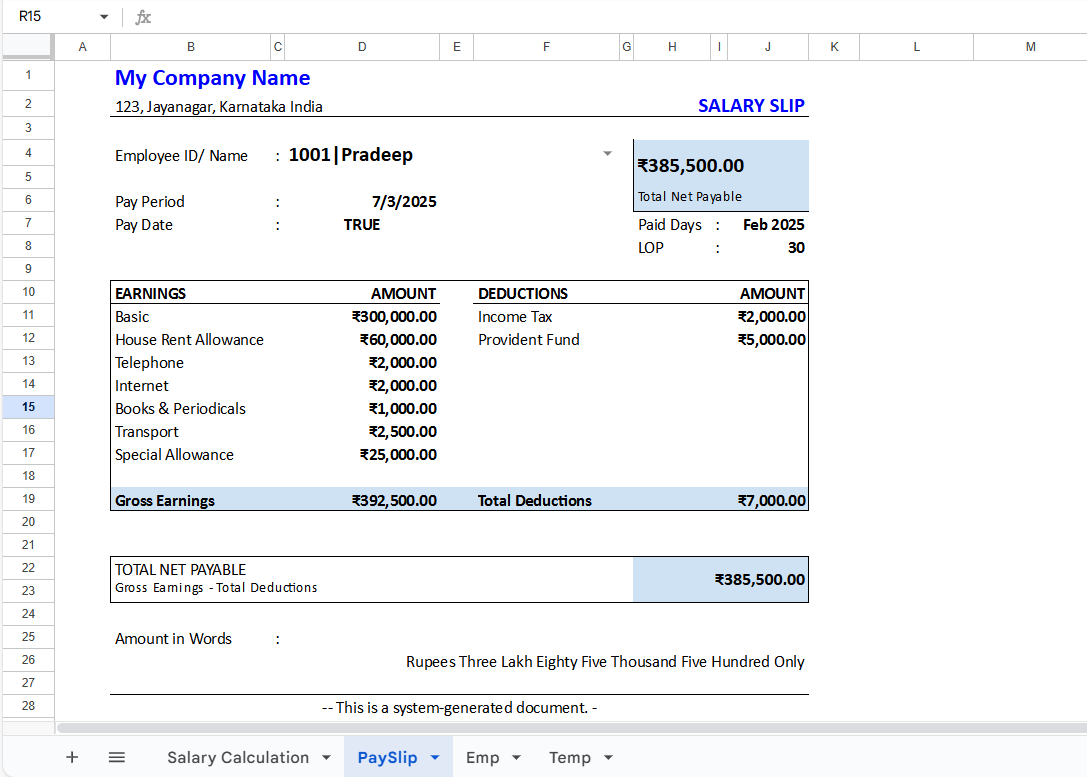 Salary Slip