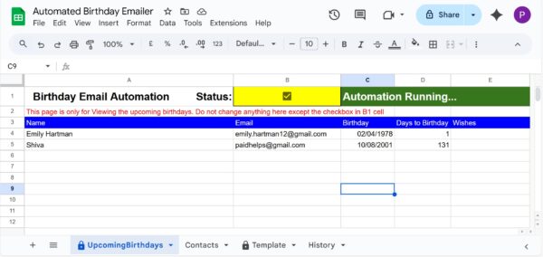Automated Birthday Emailer